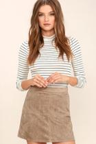 Rhythm Runaway Taupe Suede Mini Skirt