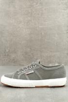 Superga 2750 Grey Suede Leather Sneakers
