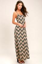 Lulus It's A Scorcher Beige And Black Print Maxi Dress