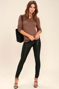 Blank Nyc Happy Hour Black Vegan Leather Leggings