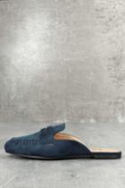 Betani | Scarlet Navy Suede Loafer Slides | Size 6 | Blue | Vegan Friendly | Lulus