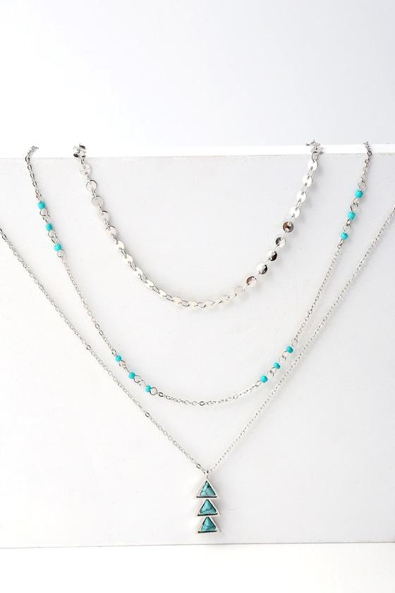 Sonora Turquoise And Silver Layered Necklace | Lulus