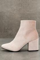 Machi | Erma Blush Velvet Ankle Booties | Size 10 | Pink | Lulus