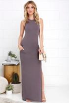 Lulus | Shield And Sword Dusty Purple Sleeveless Maxi Dress | Size Large