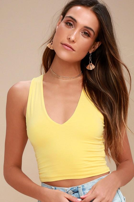 Feel Like Dancing Yellow Crop Top | Lulus
