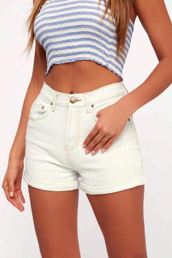 Billabong High Tide Light Wash High Waisted Denim Shorts | Lulus