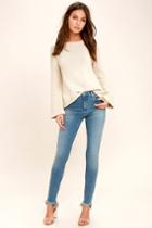 Cheap Monday Second Skin Distressed Light Wash Skinny Jeans | Lulus