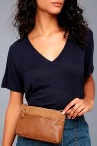 Lulus Keep In Touch Brown Belt Bag