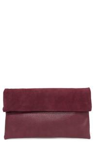 Triple 7 Global City Lights Burgundy Leather Clutch