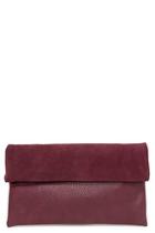 Triple 7 Global City Lights Burgundy Leather Clutch