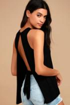 Lulus | Impassioned Black Tank Top | Size X-small
