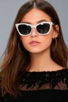 Melanie Black And White Cat-eye Sunglasses | Lulus