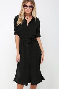J The Way Cubicle Cutie Black Shirt Dress
