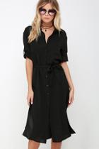 J The Way Cubicle Cutie Black Shirt Dress