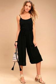 Black Swan Sage Black Midi Jumpsuit