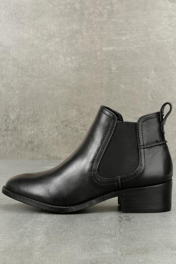Steve Madden Dicey Black Leather Ankle Booties | Lulus