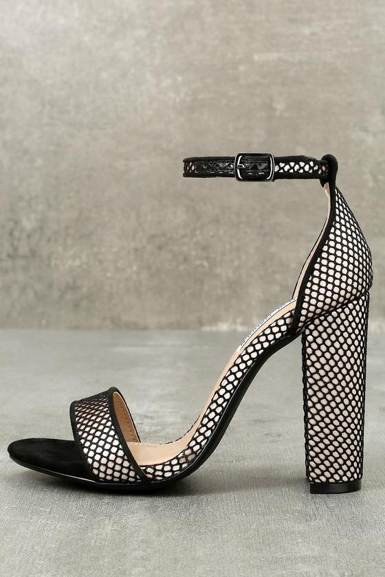 Steve Madden | Carrson Black Mesh Ankle Strap Heels | Size 5.5 | Lulus