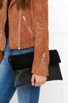 Triple 7 Global | City Lights Black Leather Clutch | Lulus
