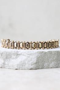 Lulus Miraculous Discovery Gold Choker Necklace