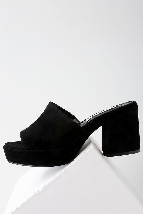 Steve Madden Relax Black Suede Leather Mules | Lulus