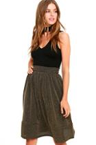 Lulus Walk The Runway Black And Gold Midi Skirt