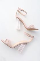 Ismay Blush Suede Lucite Heels | Lulus