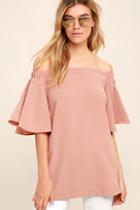 Do & Be Stylish Mindset Blush Off-the-shoulder Top
