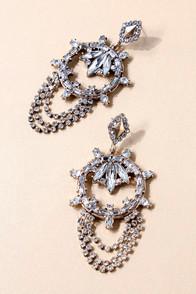 Lulus The Countess Gold Rhinestone Earrings