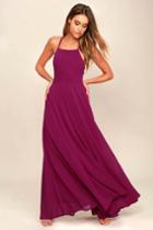 Strappy To Be Here Magenta Maxi Dress | Lulus