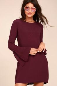Lulus Be The One Plum Purple Long Sleeve Backless Shift Dress