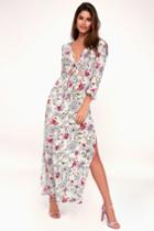 Billabong Forever Lust White Floral Print Tie-front Maxi Dress | Lulus