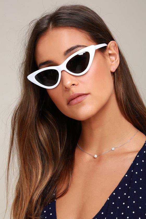 Lynx White Cat-eye Sunglasses | Lulus