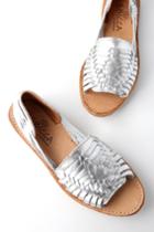 Sbicca Jared Silver Leather Huarache Sandal Heels | Lulus