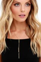 Lulu*s These Dreams Gold Choker Drop Necklace