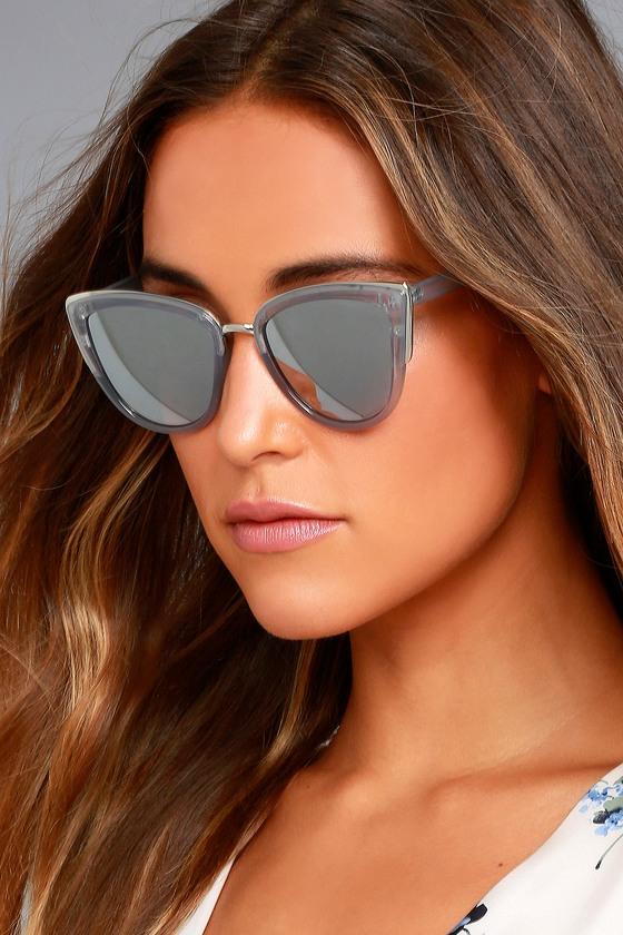 Lulus | Soho Sun Grey And Silver Mirrored Sunglasses
