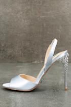 Betsey Johnson Betsey Johnson Sb-naomi Light Blue Satin Peep-toe Heels