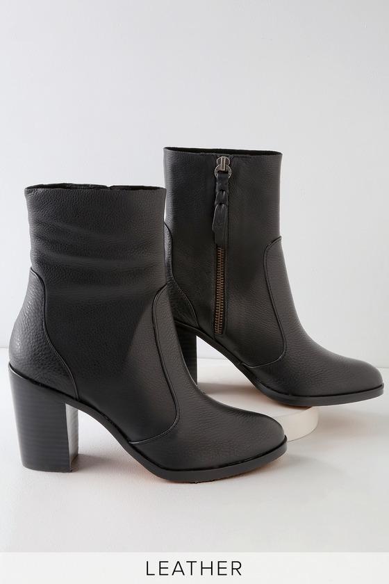 Splendid Roselyn Black Leather Mid-calf Booties | Lulus