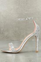Bella Marie Fitz Silver Glitter Ankle Strap Heels | Lulus