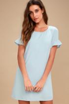 Chic Of Perfection Powder Blue Shift Dress | Lulus