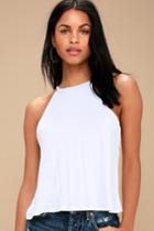 Drop Top White Strappy Tank Top | Lulus