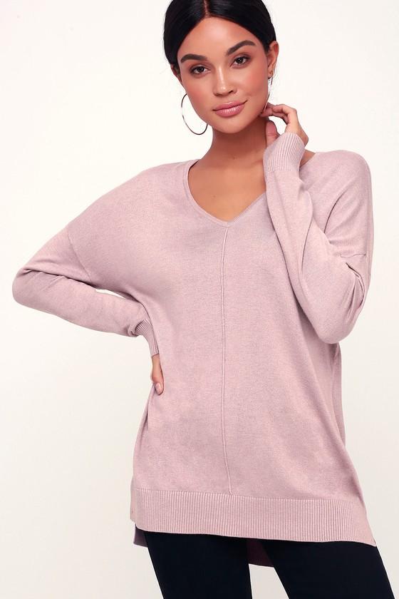 Olive + Oak Abel Mauve V-neck Sweater Top | Lulus