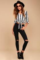 Trace Denim Friends Forever Black High-waisted Distressed Skinny Jeans | Lulus