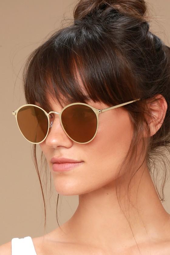 Lulus | Ultra Babe Gold Sunglasses