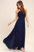 Dance Of The Elements Navy Blue Maxi Dress | Lulus