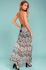 Bb Dakota Willow Black Print Maxi Dress