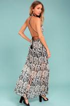 Bb Dakota Willow Black Print Maxi Dress