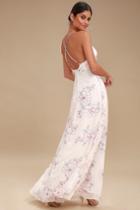 Blooms For You Pale Blush Floral Print Maxi Dress | Lulus