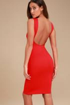 Like A Lady Red Backless Midi Dress | Lulus