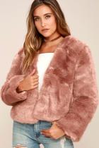 Somedays Lovin' The Giver Mauve Faux Fur Coat