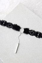 Lulus Louise Black And Silver Lace Choker Necklace